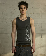 [0102] Side Typography Sleeveless - Charcoal