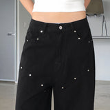 [MADE] Tents rivet diagonal incision point cotton pants