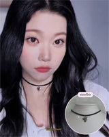 [Aespa Winter Necklace] Vintage Heart Locket Choker Necklace - Silver ver.