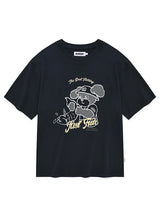 フィッシングウィティーバニーグラフィックルーズフィットTシャツ [NAVY]