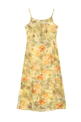 Sheer Flower Long Dress (YELLOW)