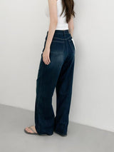 Summer Deep Blue Long Denim Pants
