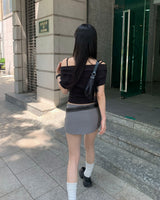 ローミニスカートパンツ