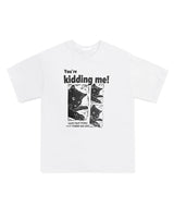キディングキャットプリントショートスリーブTシャツ