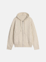 Heart knit zip-up