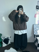 ダウンピンタックバルーンコットンソフティーロングパンツ 🩶🤎🖤3COLOR