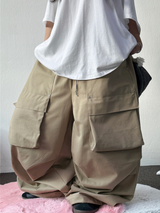 HIGH QUALITY💛ストリングフロントカーゴパラシュートリベットコットンパンツ - 4 COLORS