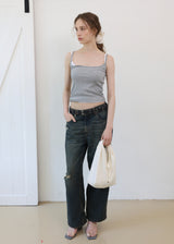 Knot Tweed Mini Tote Bag_Beige