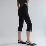 [Sekadin] Slit Stretch Capri Pants