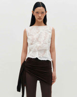 Pinched Sleeveless _ WHITE