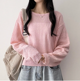アイドルリネンサマーバックルラウンドニット
