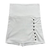 Color Block Button Folding Skirt Pants (3 colors)