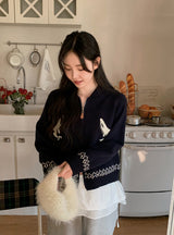 #Orca Collar Knit Zip-up (3color)