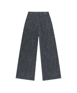 ソルトウォッシュ レオパード ダイアゴナル カットパンツ - CHARCOAL