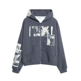 Mono Photo Panel Hoodie Zip-Up 232818257