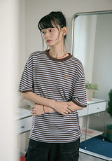 26SS★ キャットボーダーリンガー半袖Tシャツ