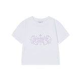 25FW WOMAN プリンセスフォントクロップ半袖Tシャツ ホワイト