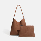Matte Soft Leather Tote Shoulder Bag