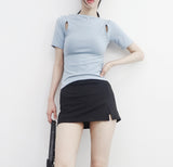 Riffen reverse slit T-shirt