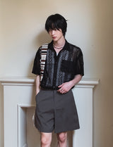 Bly ストライプショートスラックス
