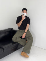 LO Vien Pintuck Half-Banding Semi Wide Pants (4C)