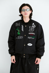TRIPPY RB VARSITY JACKET BLACK