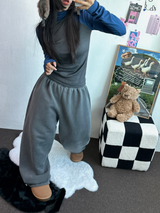 ストリング🩶ピグメントトラックロングパンツ 🩶🤎🖤3カラー
