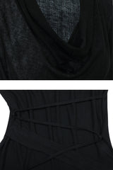 LILY COWL RIBBON TOP black