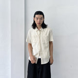 Muted Oat Crinkle Short Sleeve Shirt