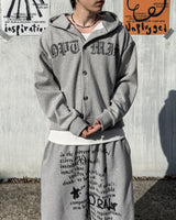 Dark Button Hooded Cardigan