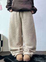クリームテディシープファーロングパンツ🧸🤎🐑🖤3COLOR