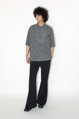 Lace stripe polo short-sleeved T-shirt