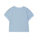 25SS SNAKE INITIAL RINGER CROP SHORT SLEEVE T-SHIRT SKY BLUE
