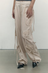 STRING SHIRRING POINT CARGO PANTS [IVORY]