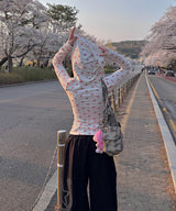 flower slim hood zip up (2colors)