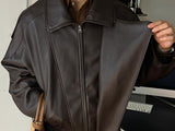 ASCLO Saint Double Collar Leather Jacket (2color)