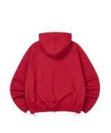 Cross String Hood Zip _ Dark Red