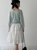 Shiny Flare Midi Skirt