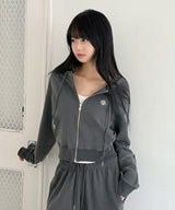 STITCH LOGO PIGMENT HOOD ZIPUP [2color]