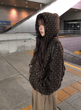 Shuka Heart Fluffy Fleece Hood Jumper