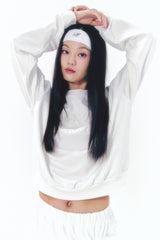 Point Ribbon Sweatshirt White