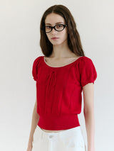 SKASHI RIBBON POINTED HALF KNIT RED