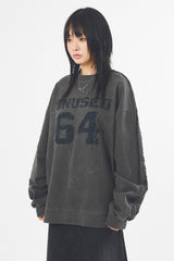 Patch track pigment dyeing sweatshirt