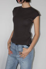 CASHMERE CAP SLEEVE KNIT