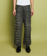 DYEING RIPPED BOOT CUT PANTS
