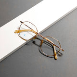 Knouun Round titanium glasses CODE. 101. D Rose Gold