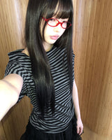 FoitD Side Shirring One-Shoulder Short Sleeve T-Shirt