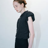 Smocked blouse black