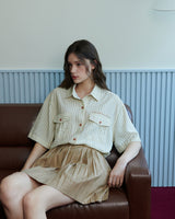 STRIPE POCKET SHIRT [BEIGE]