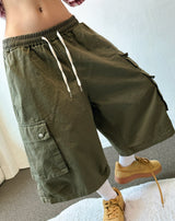 Nidi Multi Pocket Cotton Cargo Bermuda Shorts 3color